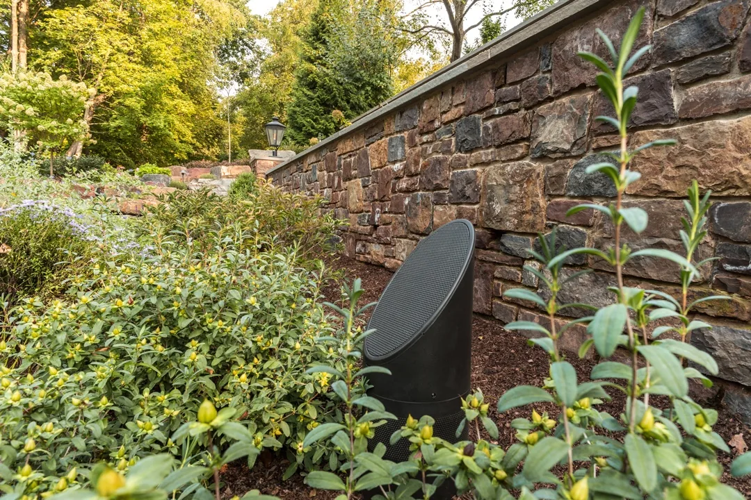Hidden landscape speaker installation for luxury outdoor audio in Dallas-Fort Worth